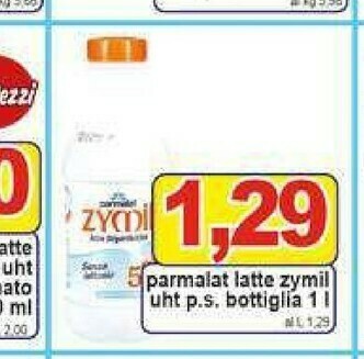 Gros Parmalat Latte Zymil 1% Di Grassi UHT Con Calcio Fosforo E Vitamine 1000 G(ml) offerta