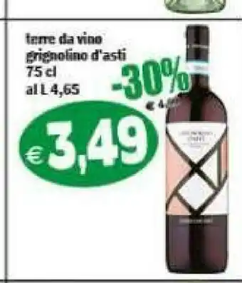 Gros Terre da vino Grignolino Asti offerta