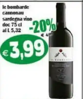 Il Castoro Supermercati Le Bombarde Cannonau Sardegna Vino Doc offerta