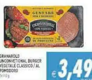 Gros Granarolo Unconvetional Burger Vegetale Classico offerta