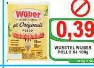 Top Supermercati Wuber Wurstel Pollo offerta