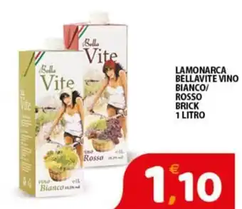 Premium Supermercati LAMONARCA BELLAVITE VINO BIANCO/ ROSSO BRICK 1 LITRO offerta