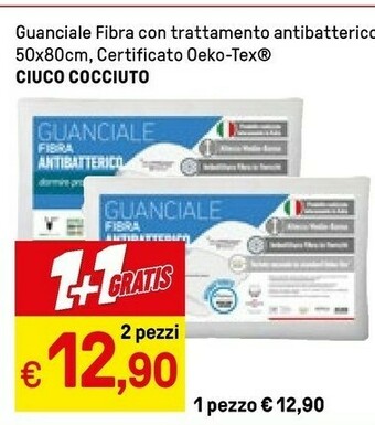 Iper La Grande Ciuco Cocciuto Guanciale Fibra Con Trattamento Antibatterico offerta