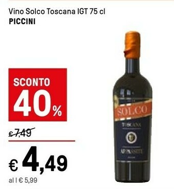 Iper La Grande Piccini Vino Solco Toscana Igt offerta