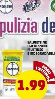 PENNY Napisan Salviettine Igienizzanti Multiuso Biodegradabili offerta