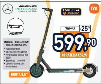 Unieuro Petronas Monopattino Elettrico Pro 2 Mercedes Amg offerta