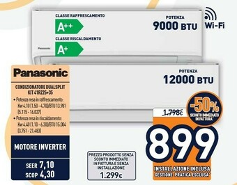 Unieuro Panasonic Condizionatore 41RZ25+35 offerta