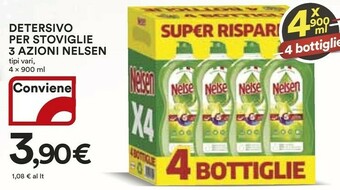 Coop Nelsen Detersivo Per Stoviglie 3 Azioni offerta