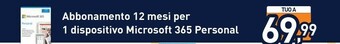Unieuro Microsoft 365 Personal Abbonamento 12 Mesi offerta