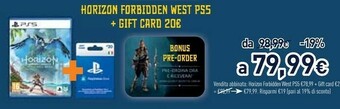 Unieuro Sony Horizon Forbidden West PS5 + Gift Card offerta