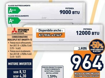 Unieuro Mitusbishi Condizionatore SMART9+12 offerta