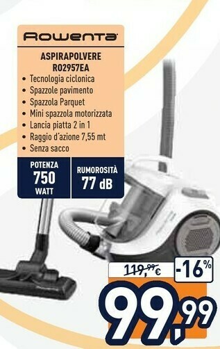 Unieuro Rowenta Aspirapolvere RO2957EA offerta