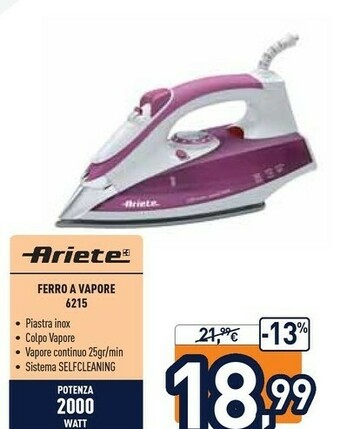 Unieuro Ariete Ferro A Vapore 6215 offerta