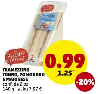 PENNY Gli allegri sapori Tramezzino Tonno, Pomodoro E Maionese offerta