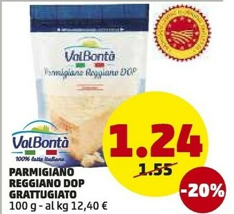 PENNY Valbontà Parmigiano Reggiano DOP Grattugiato 100 G(ml) offerta