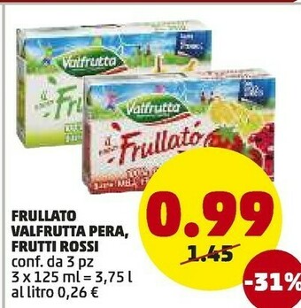 PENNY Valfrutta Il Frullato 100% Frutta Gusto Pera 375 G(ml) offerta