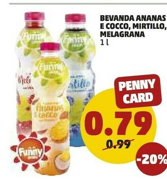 PENNY Funny drink Bevanda Al Gusto Ananas E Cocco 1000 G(ml) offerta