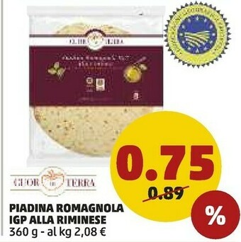 PENNY Cuor di Terra - Piadina Romagnola IGP alla Riminese 360 g(ml) offerta