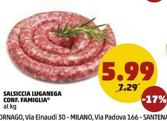 PENNY Salsiccia Luganega offerta