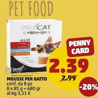 PENNY Mousse Per Gatto offerta