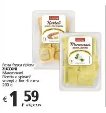 Alter Discount Pasta fresca ripiena ZUCCONI Maremmani Ricotta e spinaci scampi e fior di zucca 200 g offerta