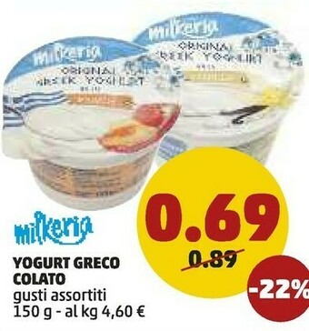 PENNY Milkeria Yogurt Greco Colato offerta