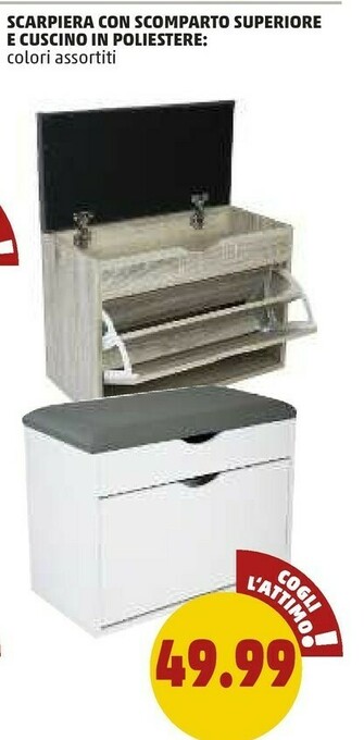 PENNY Scarpiera Con Scomarto Superiore E Cuscino In Poliestre offerta