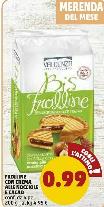 PENNY Valdenza - Bis Frolline Con Crema Alle Nocciole E Cacao 200 G(ml) offerta