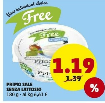 PENNY Your Individual Choice Primo Sale Senza Lattosio 180 G offerta