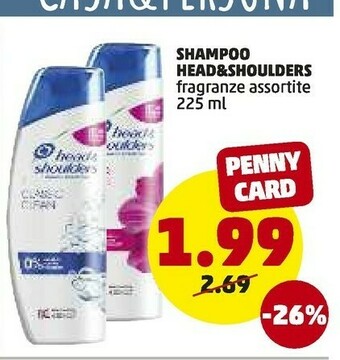 PENNY Head & Shoulders Instant Relief Unisex Non Professionale Shampoo 225ml offerta