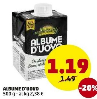 PENNY Le Naturelle Albume D'uovo offerta