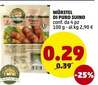 PENNY Sapor di Cascina Wurstel Di Puro Suino offerta