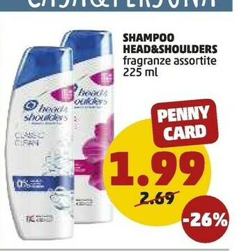 PENNY Head & Shoulders Instant Relief Unisex Non Professionale Shampoo 225ml offerta