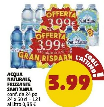 PENNY Sant'anna Acqua Minerale Naturale Frizzante 500 G(ml) offerta
