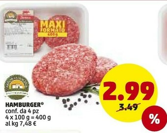 PENNY Hamburger offerta