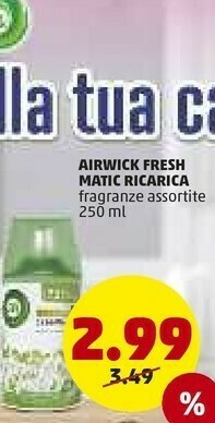 PENNY Air Wick Fresh Matic Ricarica 250 Ml offerta