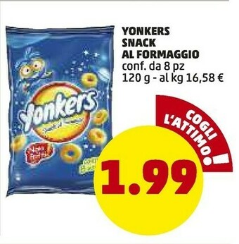 PENNY Yonkers - Snack Al Formaggio 120 G(ml) offerta