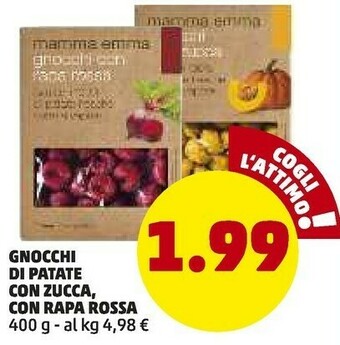 PENNY Mamma Emma - Gnocchi Fatti con Patate Fresche Cotte a Vapore con Zucca 400 g(ml) offerta