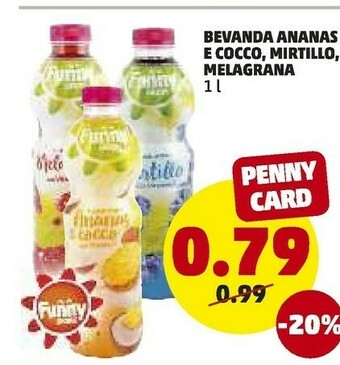 PENNY Funny drink Bevanda Al Gusto Ananas E Cocco 1000 G(ml) offerta