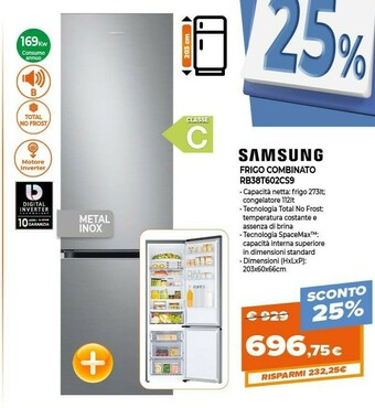 Expert Samsung RB38T602CS9 Frigorifero Con Congelatore Libera Installazione 385 L C Acciaio Inossidabile offerta