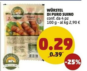 PENNY Le freschette Sapor Di Cascina Wurstel Di Puro Suino offerta