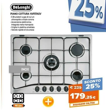 Expert DeLonghi Piano Cottura YAF57ASV offerta