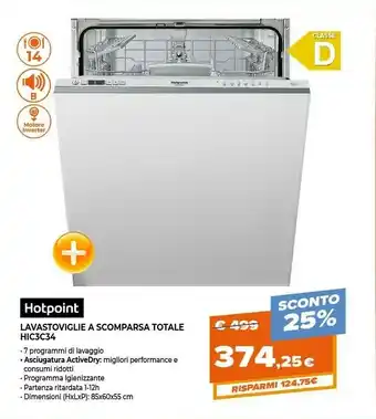 Expert Hotpoint HIC 3C34 Lavastoviglie A Scomparsa Totale 14 Coperti D offerta