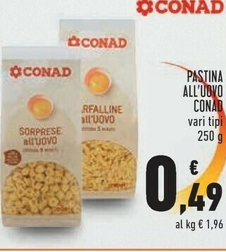 Conad Superstore Conad Pastina All'uovo offerta