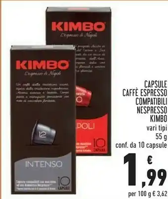 Conad Superstore Kimbo Intenso Espresso 12 offerta