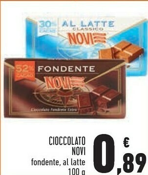 Conad Novi Gianduja Cioccolato Alle Nocciole Gianduja 100 G(ml) offerta