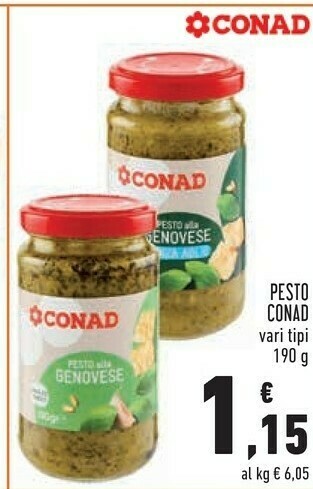 Conad Conad - Pesto Alla Genovese Basilico Fresco 190 G(ml) offerta