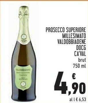 Conad Ca' Val - Valdobbiadene Prosecco Superiore Extra Dry 750 g(ml) offerta