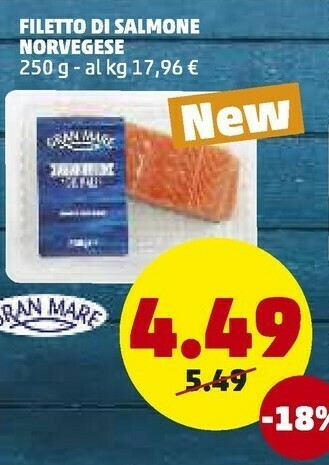 PENNY Gran Mare Filetto Di Salmone Norvegese offerta