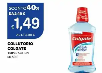 Ekom Colgate Collutorio Triple Action 500 ml offerta
